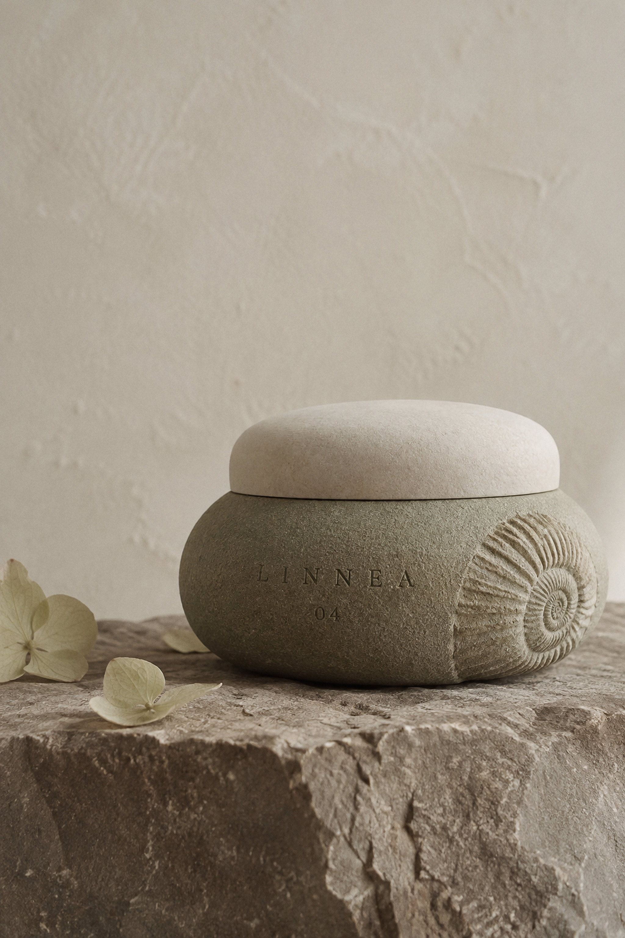 Barrier Cream — sage pebble jar with bone lid, step 04